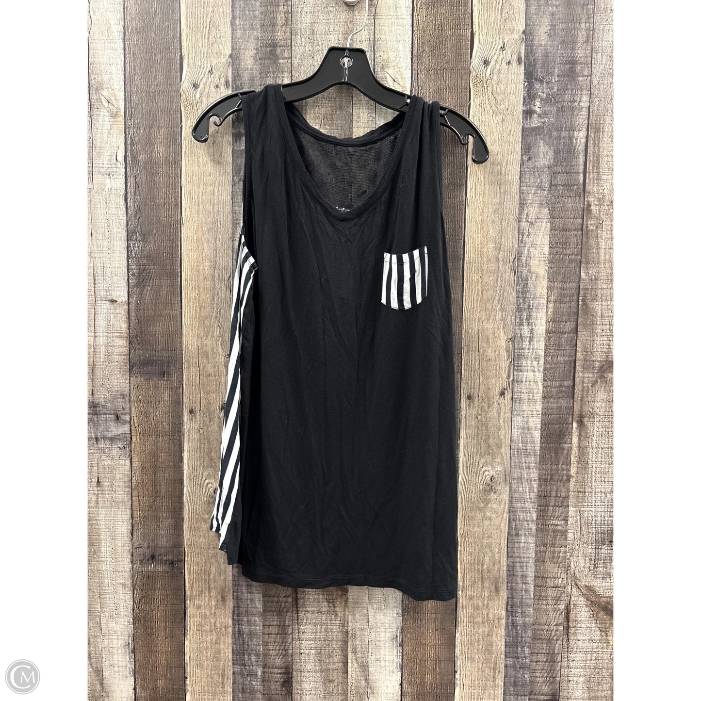 Top Sleeveless By Cato In Black & White, Size: M
