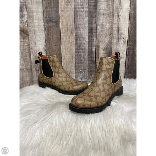Boots Designer By Coach In Tan, Size: 10