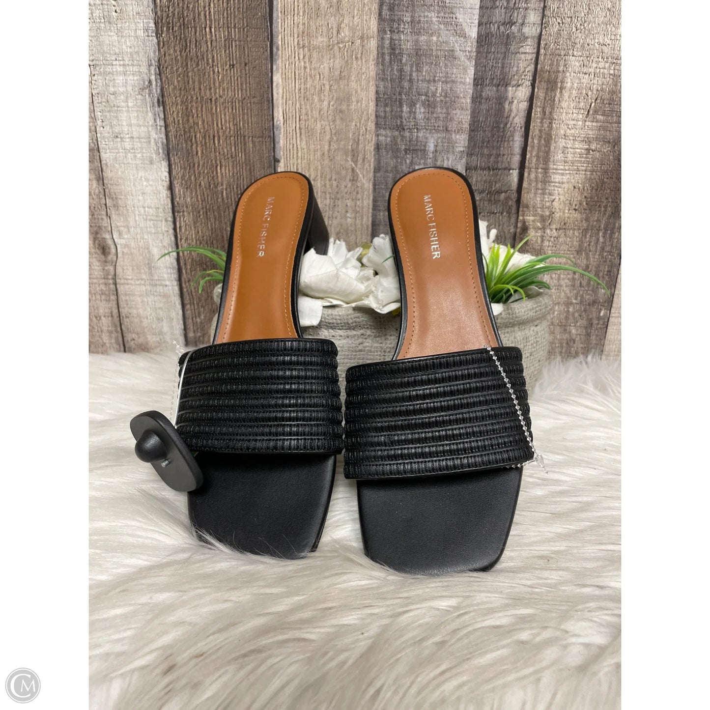 Sandals Heels Block By Marc Fisher In Black, Size: 9