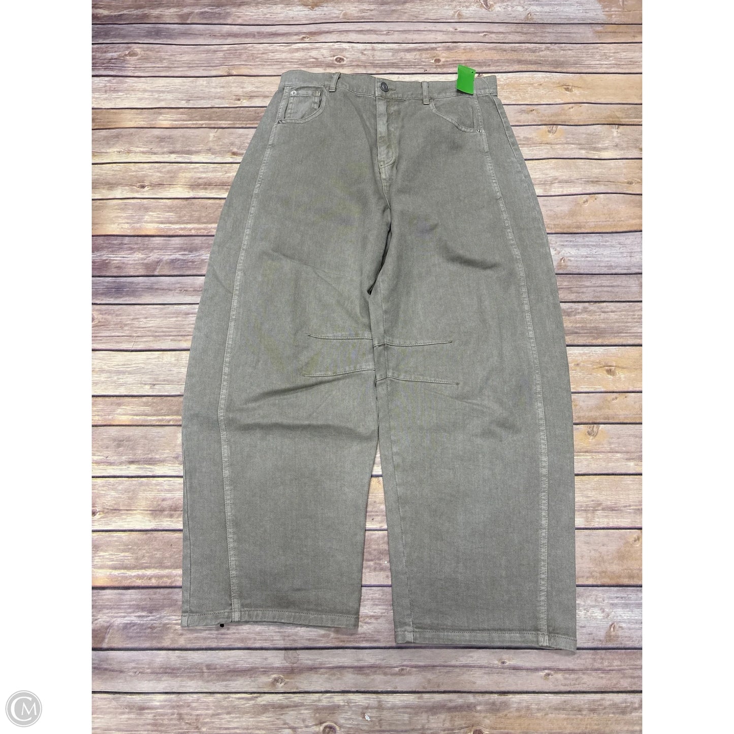 Jeans Wide Leg By Clothes Mentor In Green Denim, Size: L