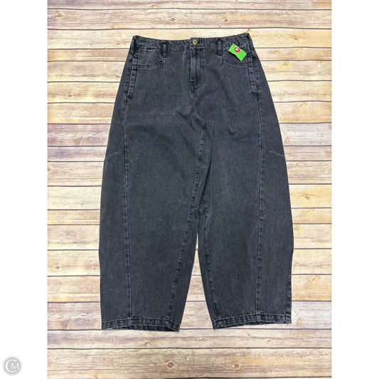 Jeans Wide Leg By Blu Pepper In Black Denim, Size: L