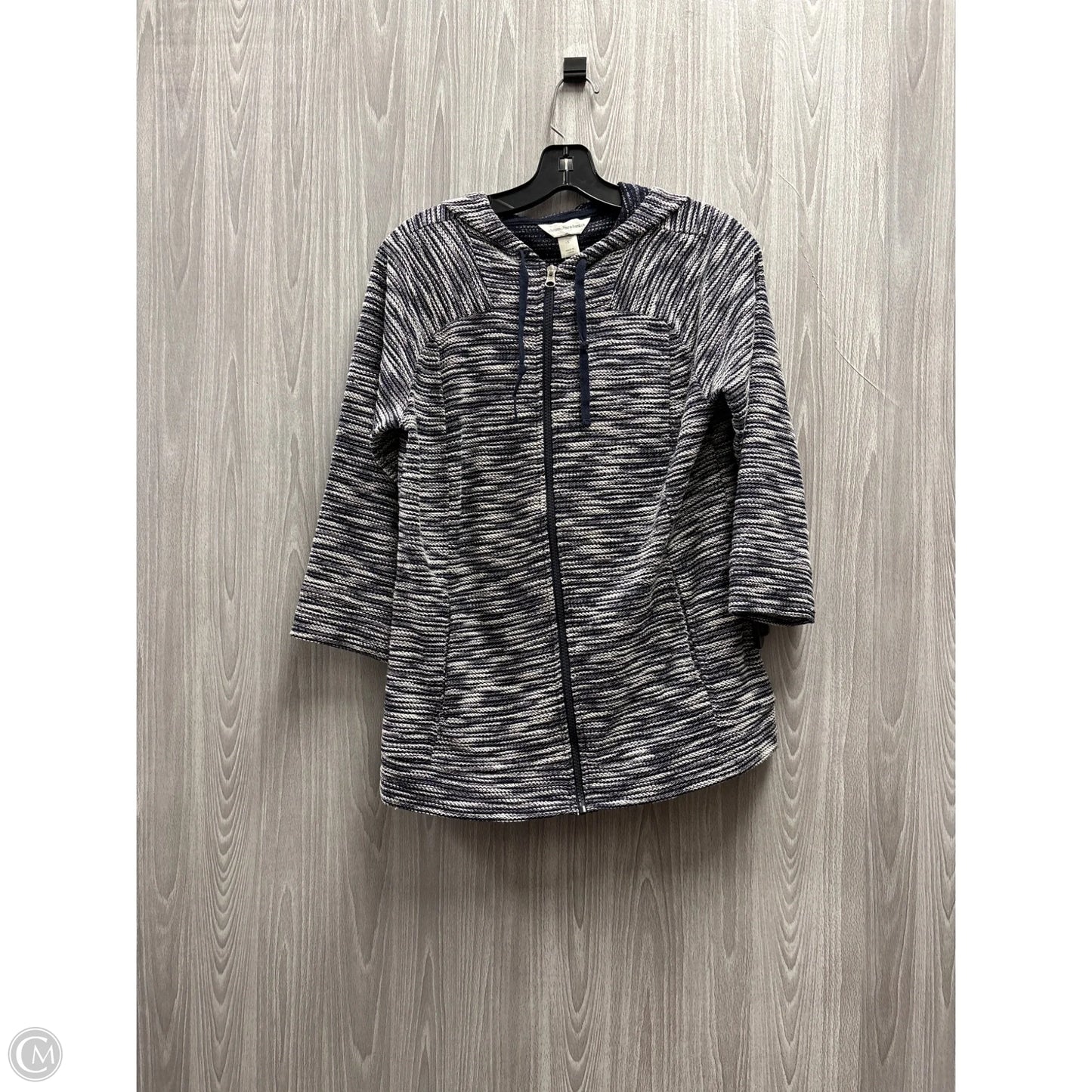 Top 3/4 Sleeve By Christopher And Banks In Blue & White, Size: S