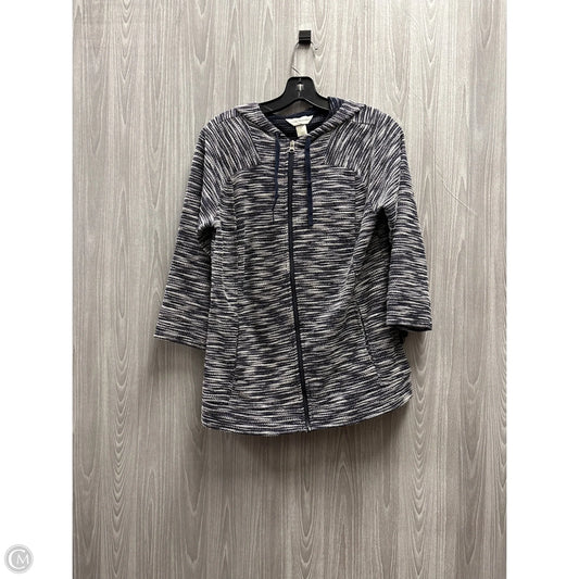 Top 3/4 Sleeve By Christopher And Banks In Blue & White, Size: S