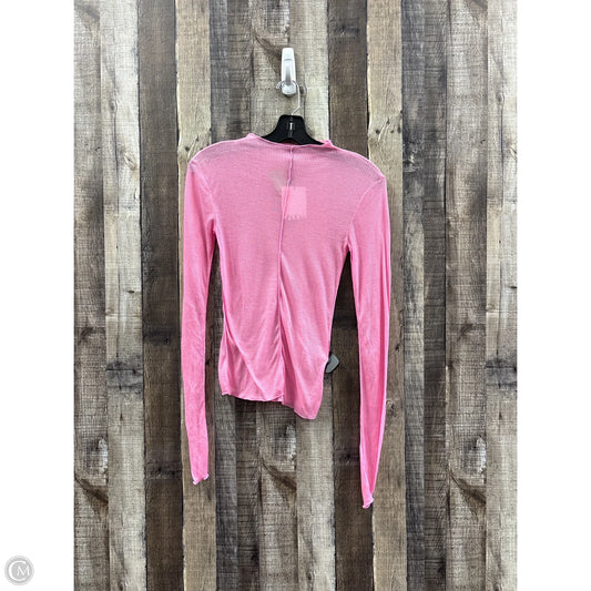 Top Long Sleeve By Zara In Pink, Size: S