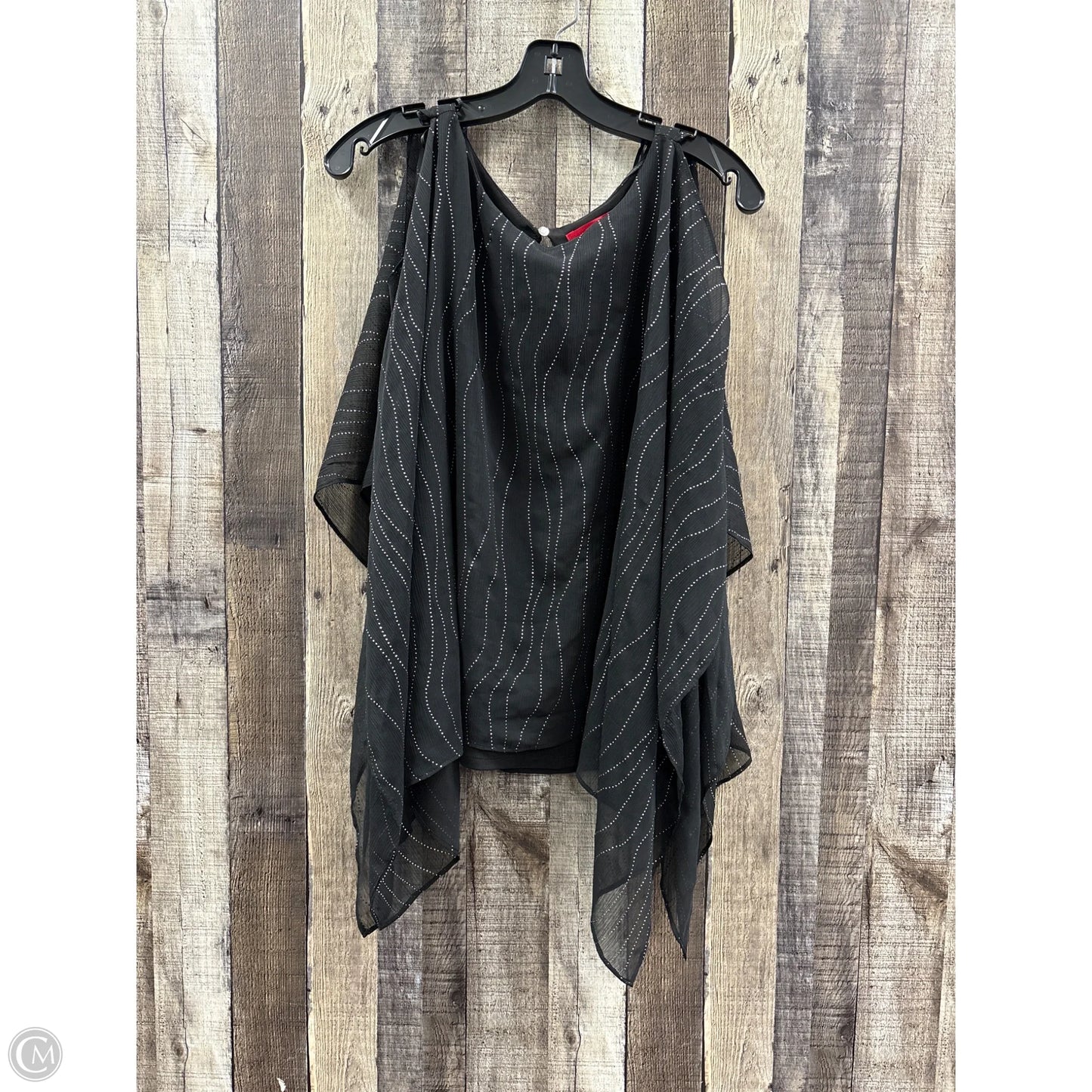 Top Sleeveless By Jennifer Lopez In Black & Silver, Size: L