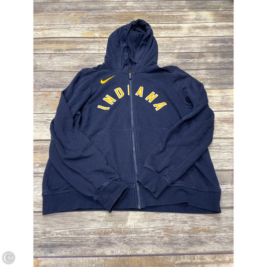 Sweatshirt Hoodie By Nike In Blue, Size: L