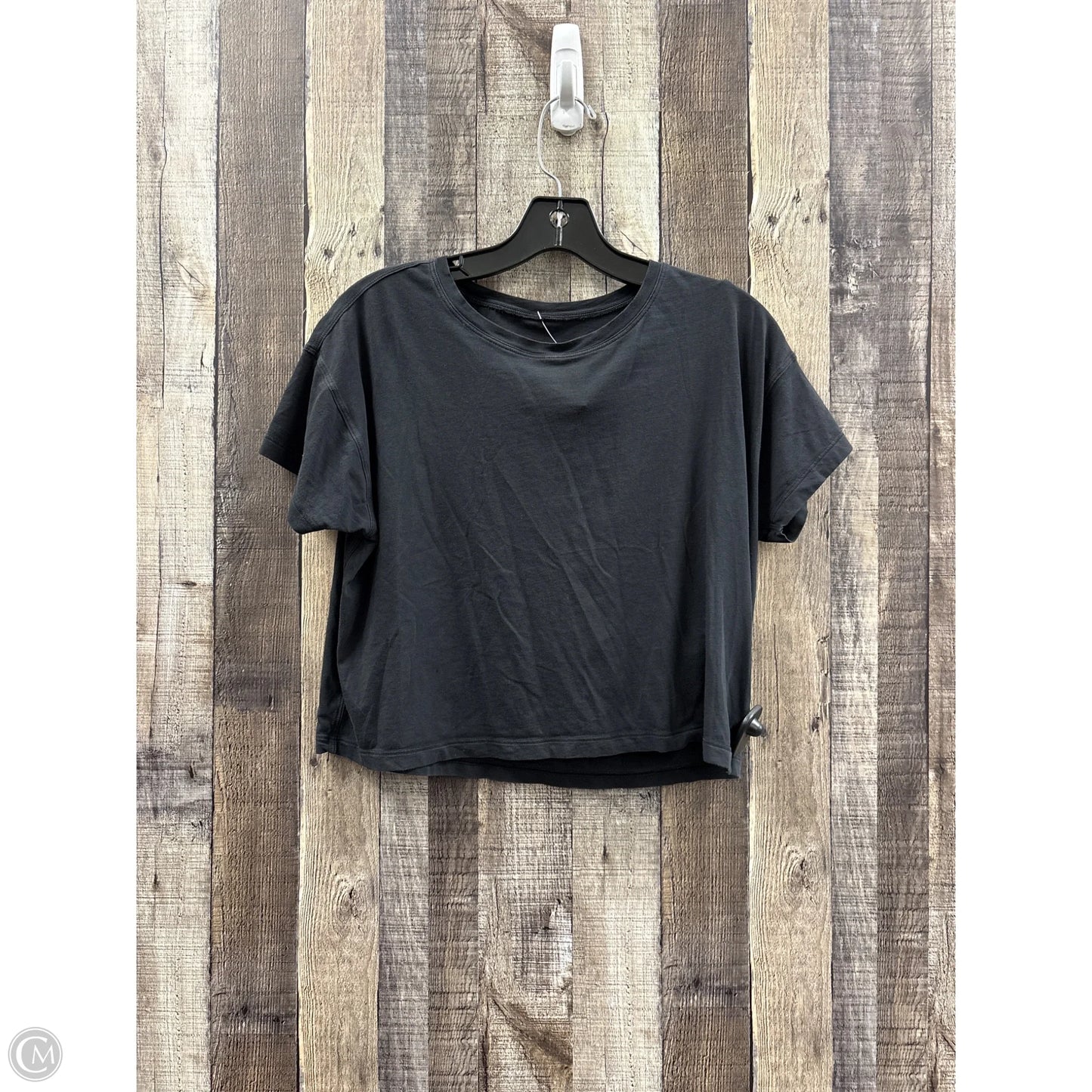 Athletic Top Short Sleeve By Lululemon In Black, Size: S