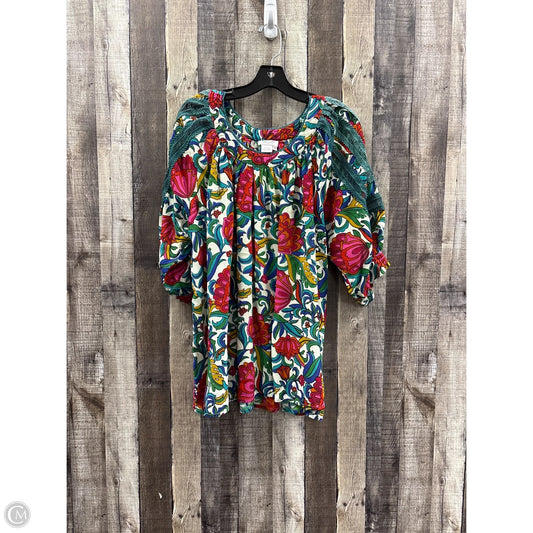 Top 3/4 Sleeve By Cme In Multi-colored, Size: Xl
