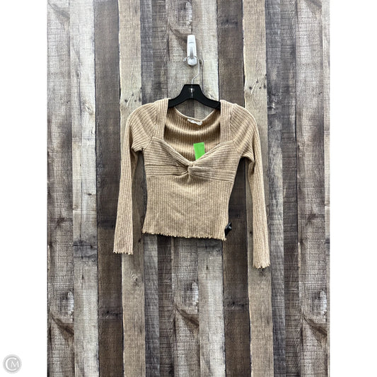 Top Long Sleeve By Lush In Tan, Size: S