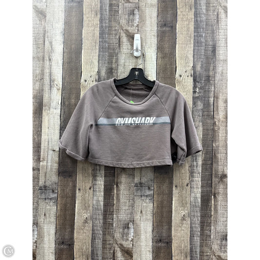 Athletic Top Short Sleeve By Gym Shark In Taupe, Size: S
