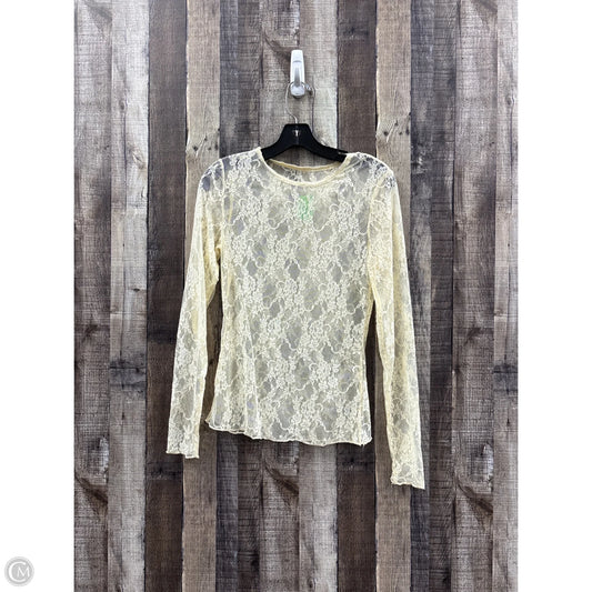 Top Long Sleeve By Cmf In Beige, Size: S