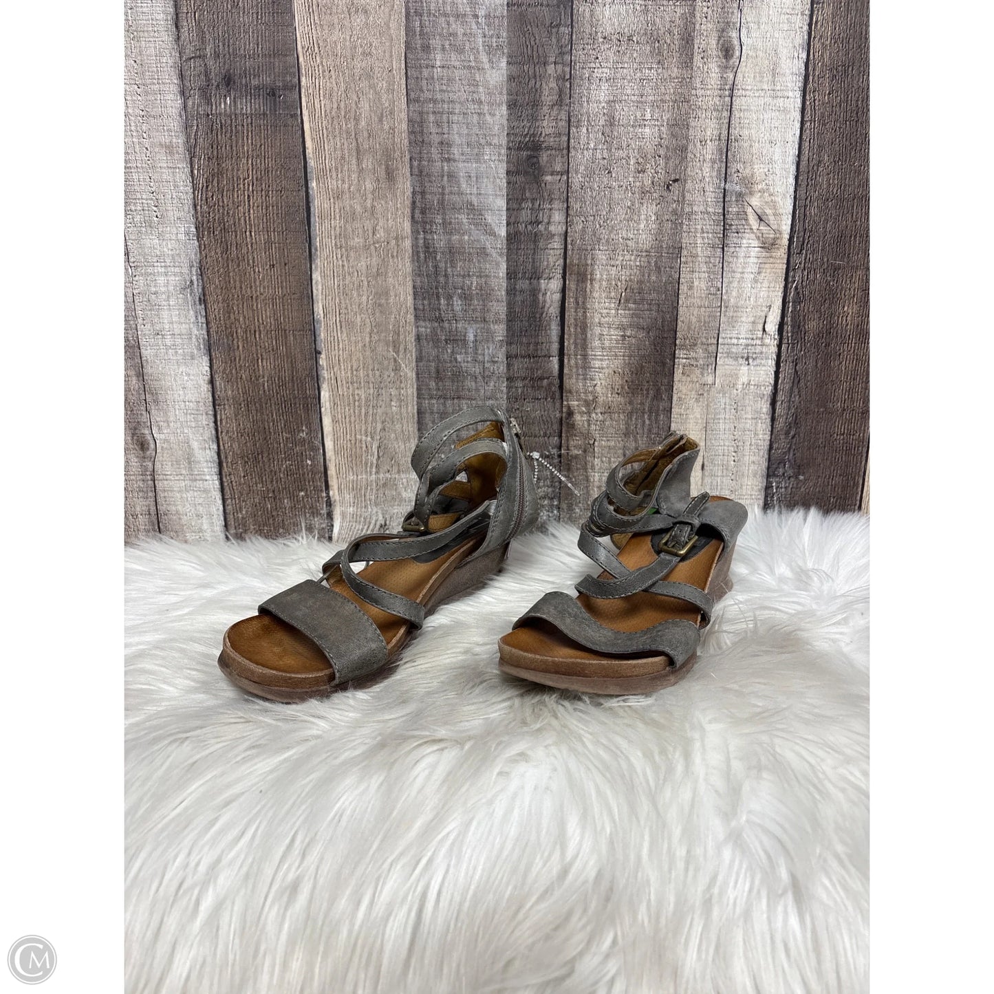 Sandals Heels Wedge By Miz Mooz In Grey, Size: 8