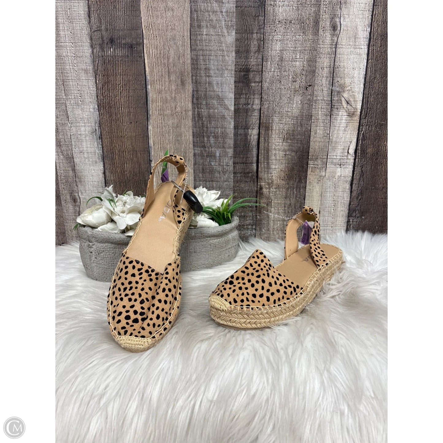Sandals Heels Wedge By Soda In Animal Print, Size: 6