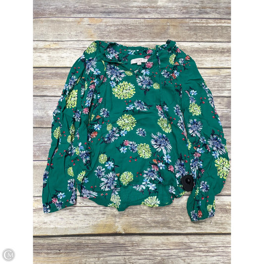 Top Long Sleeve By Loft In Green, Size: S