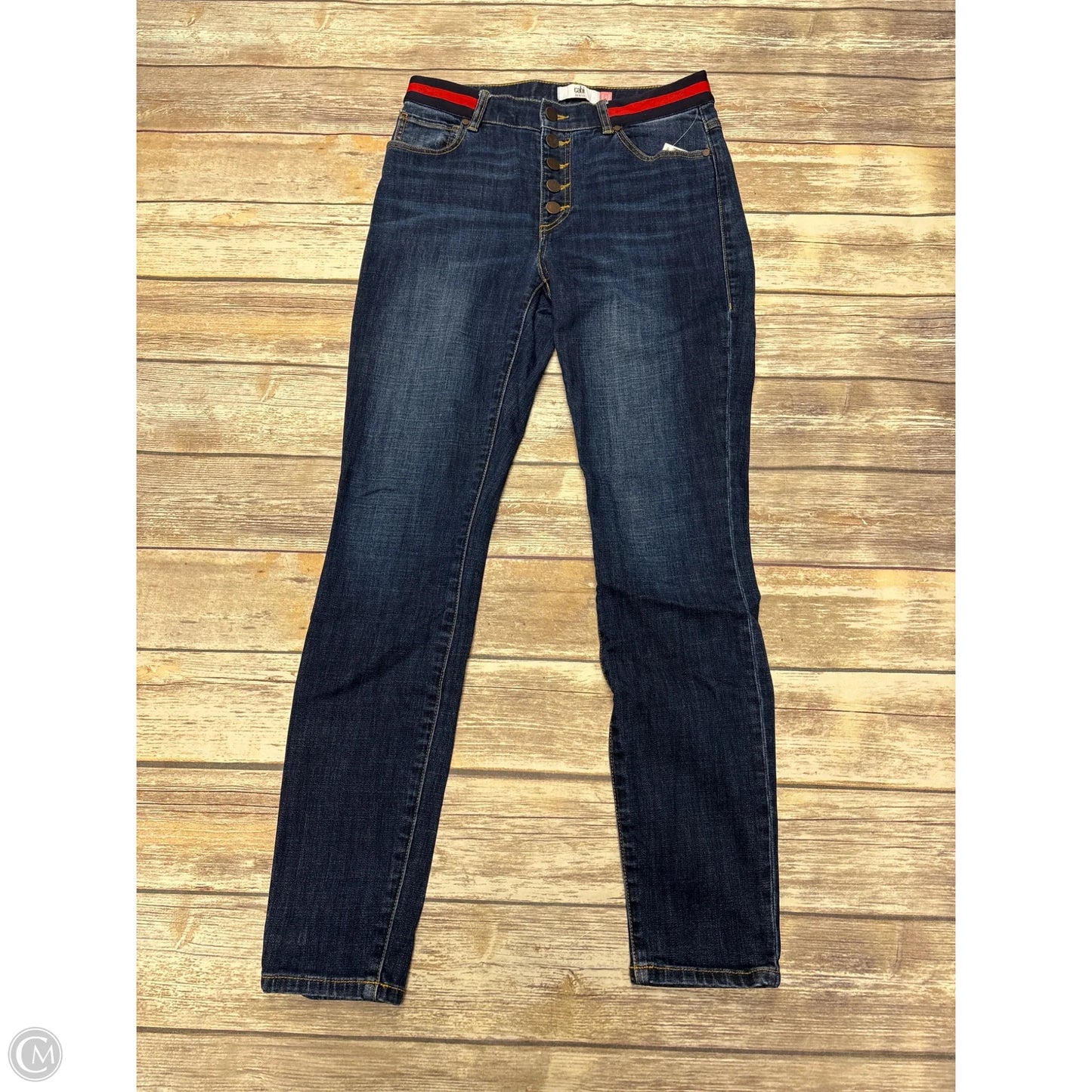 Jeans Straight By Cabi In Blue Denim, Size: 6