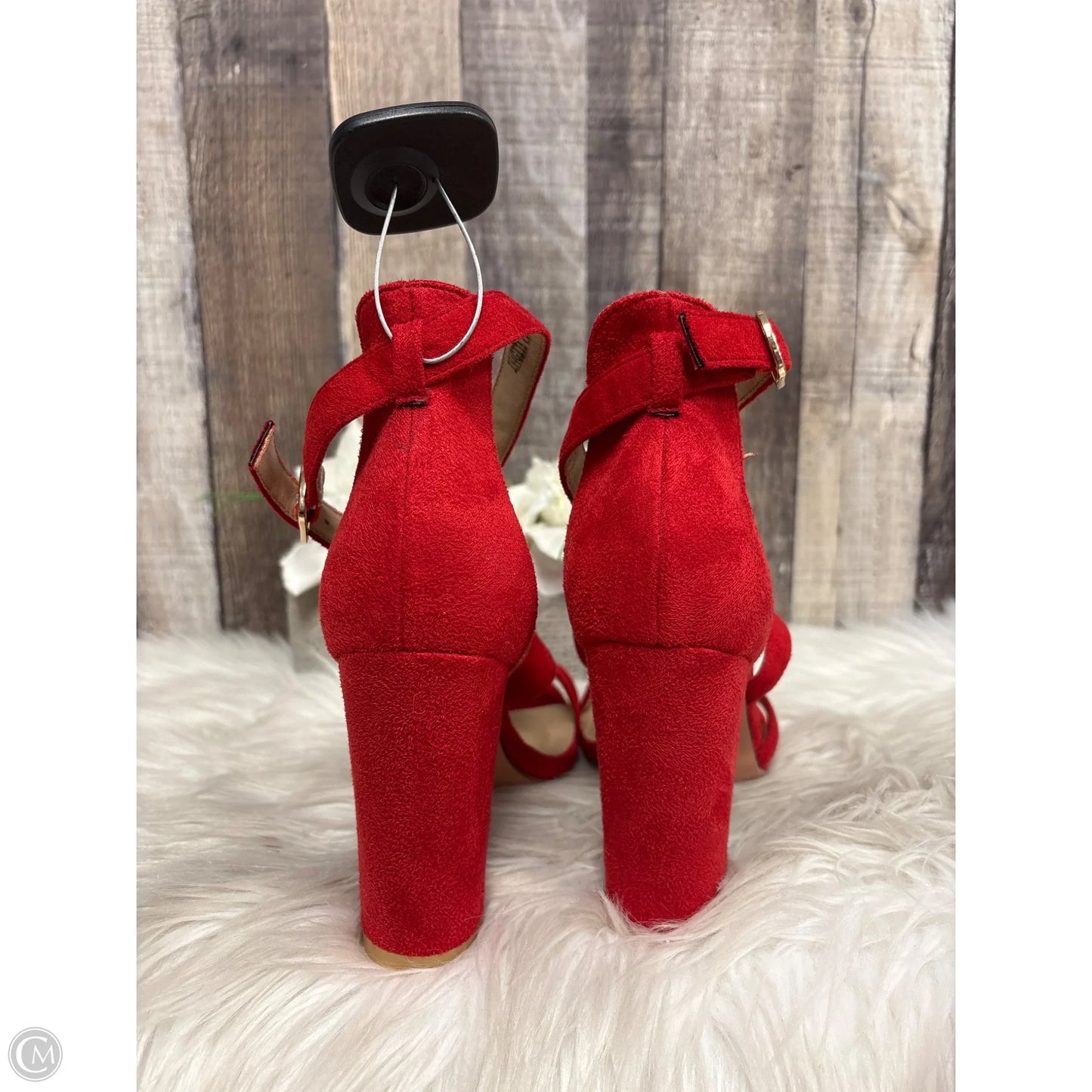 Shoes Heels Block By Cme In Red, Size: 7.5