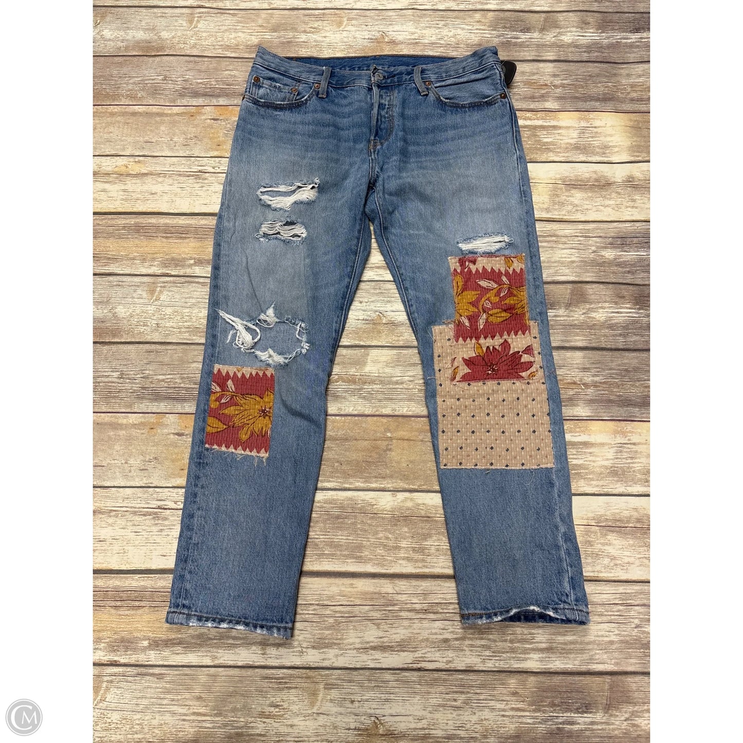 Jeans Cropped By Levis In Blue Denim, Size: 6