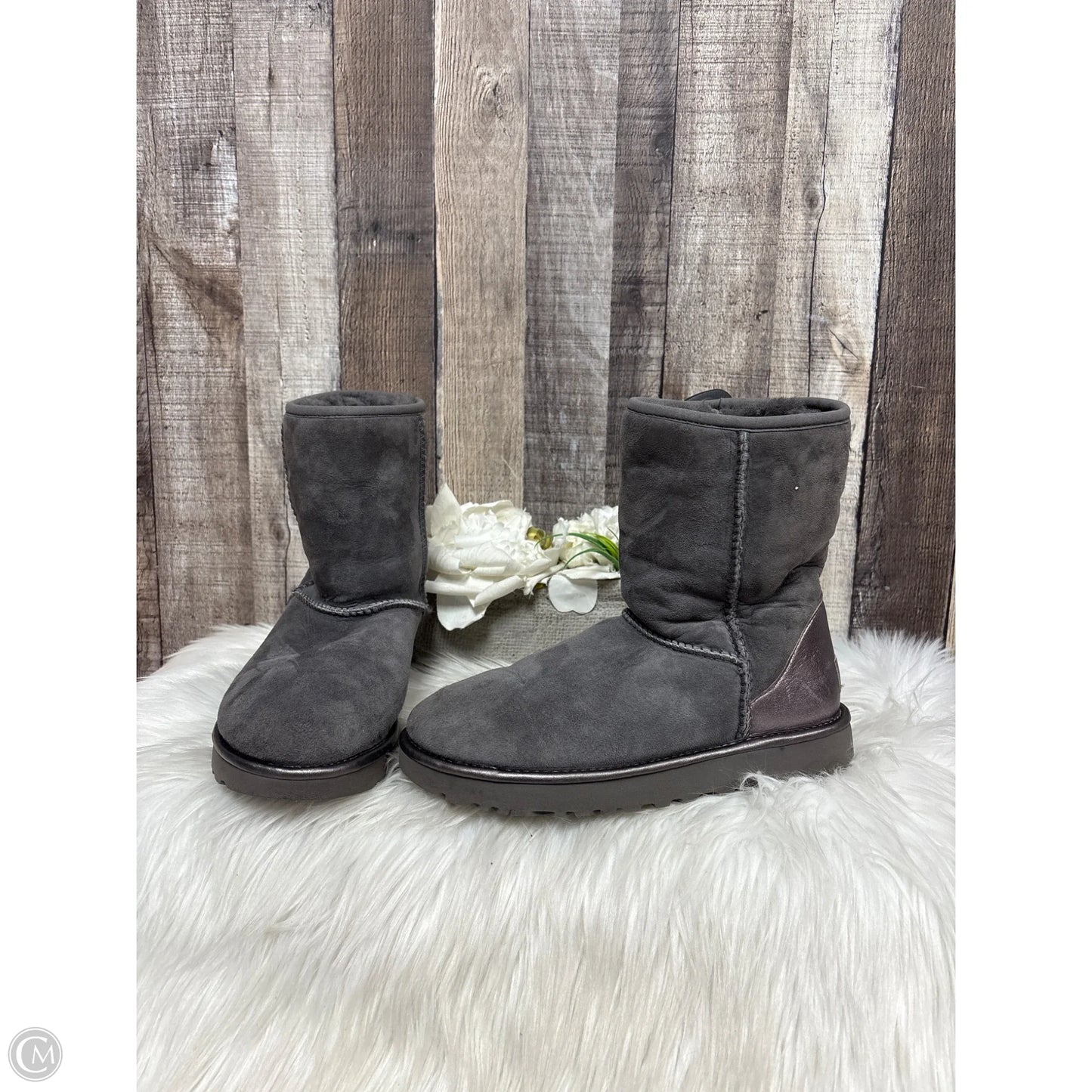 Boots Designer By Ugg In Grey, Size: 6
