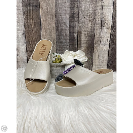 Sandals Heels Wedge By Cme In Ivory, Size: 9