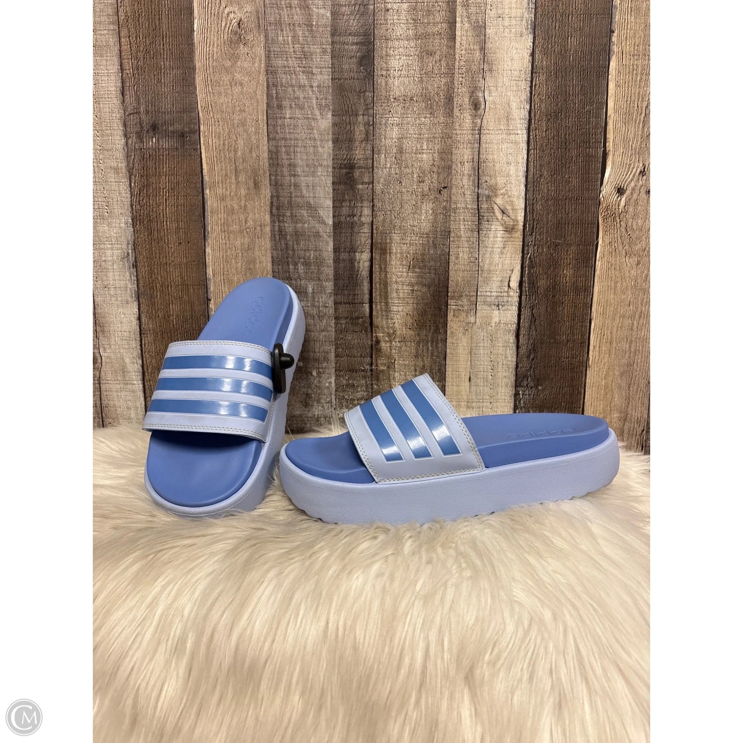Sandals Flats By Adidas In Blue, Size: 9