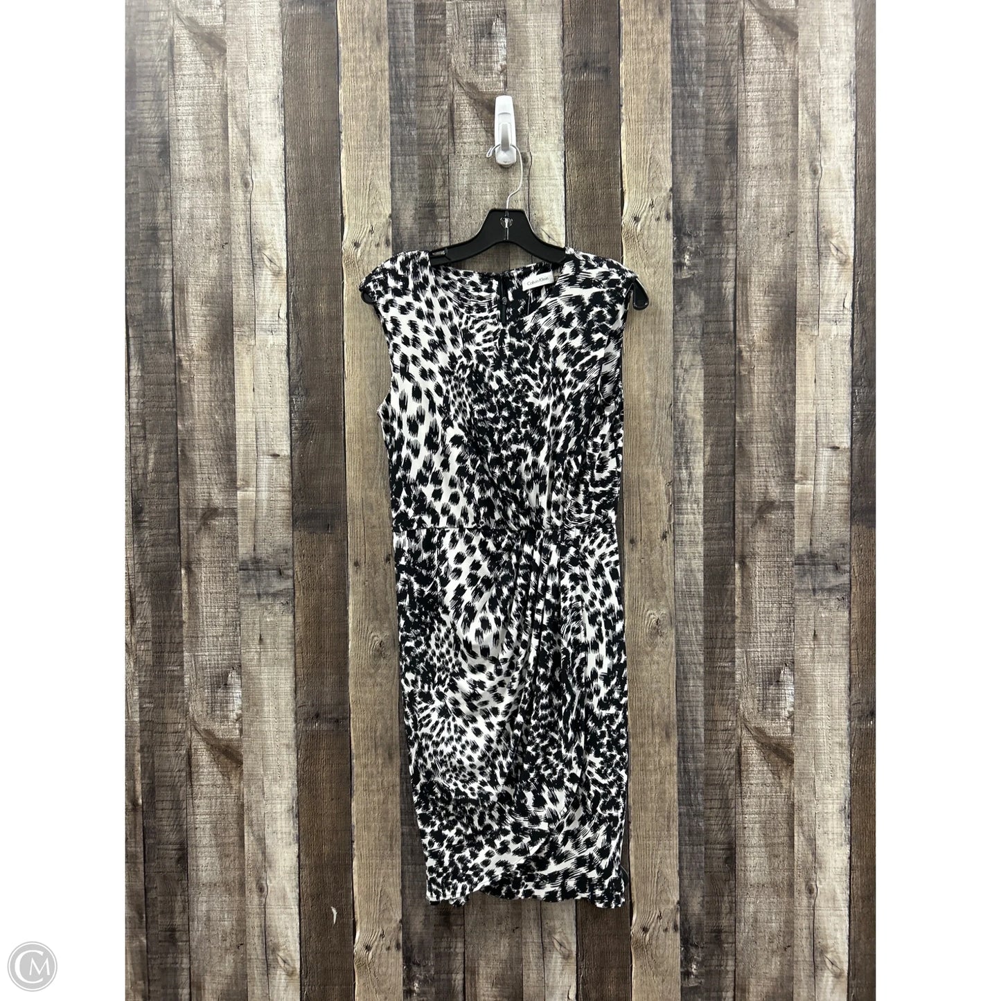 Dress Casual Midi By Calvin Klein In Black & White, Size: Xs