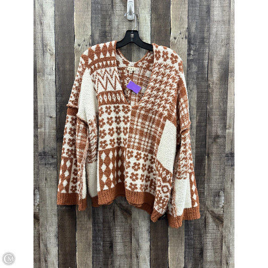Sweater By Pol In Brown & Cream, Size: M