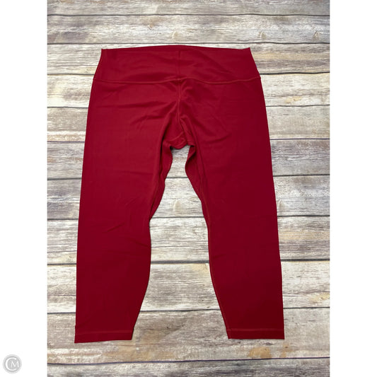 Athletic Capris By Lululemon In Red, Size: 20