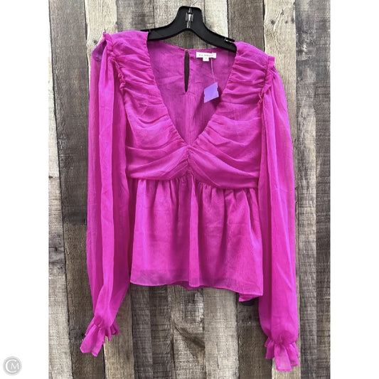 Top Long Sleeve By Blu Pepper In Pink, Size: M