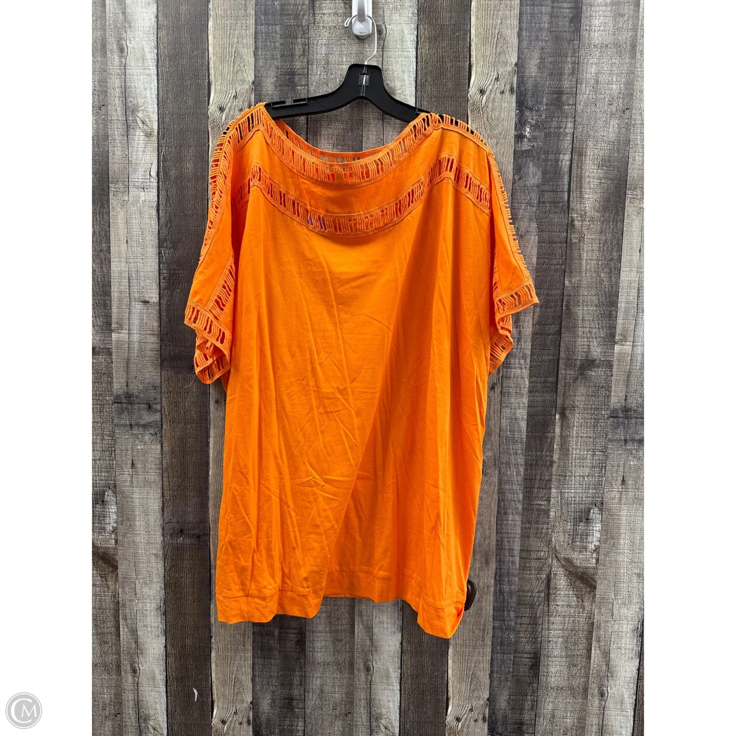 Top Short Sleeve By Roamans In Orange, Size: 2x