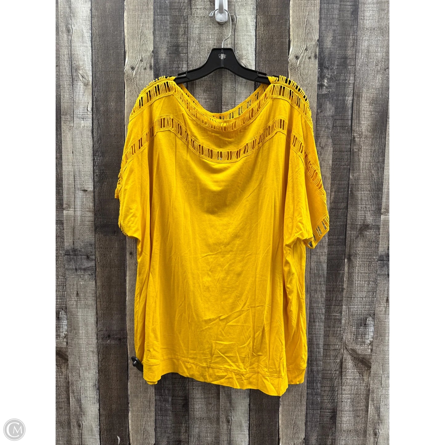 Top Short Sleeve By Romans In Yellow, Size: 2x