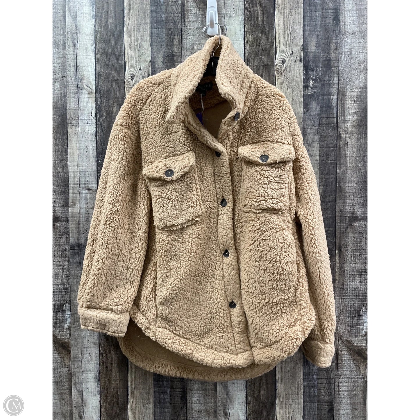 Jacket Fleece By Love Tree In Beige, Size: L