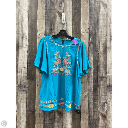 Top Short Sleeve By Entro In Blue, Size: S
