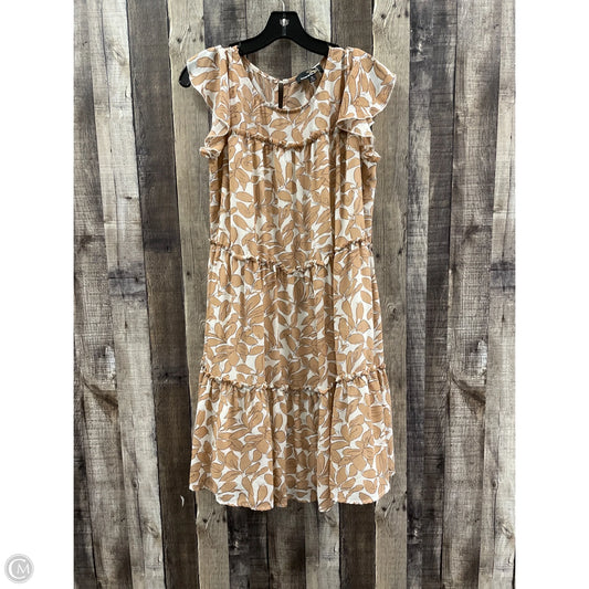 Dress Casual Midi By Suzanne Betro In Cream & Tan, Size: M