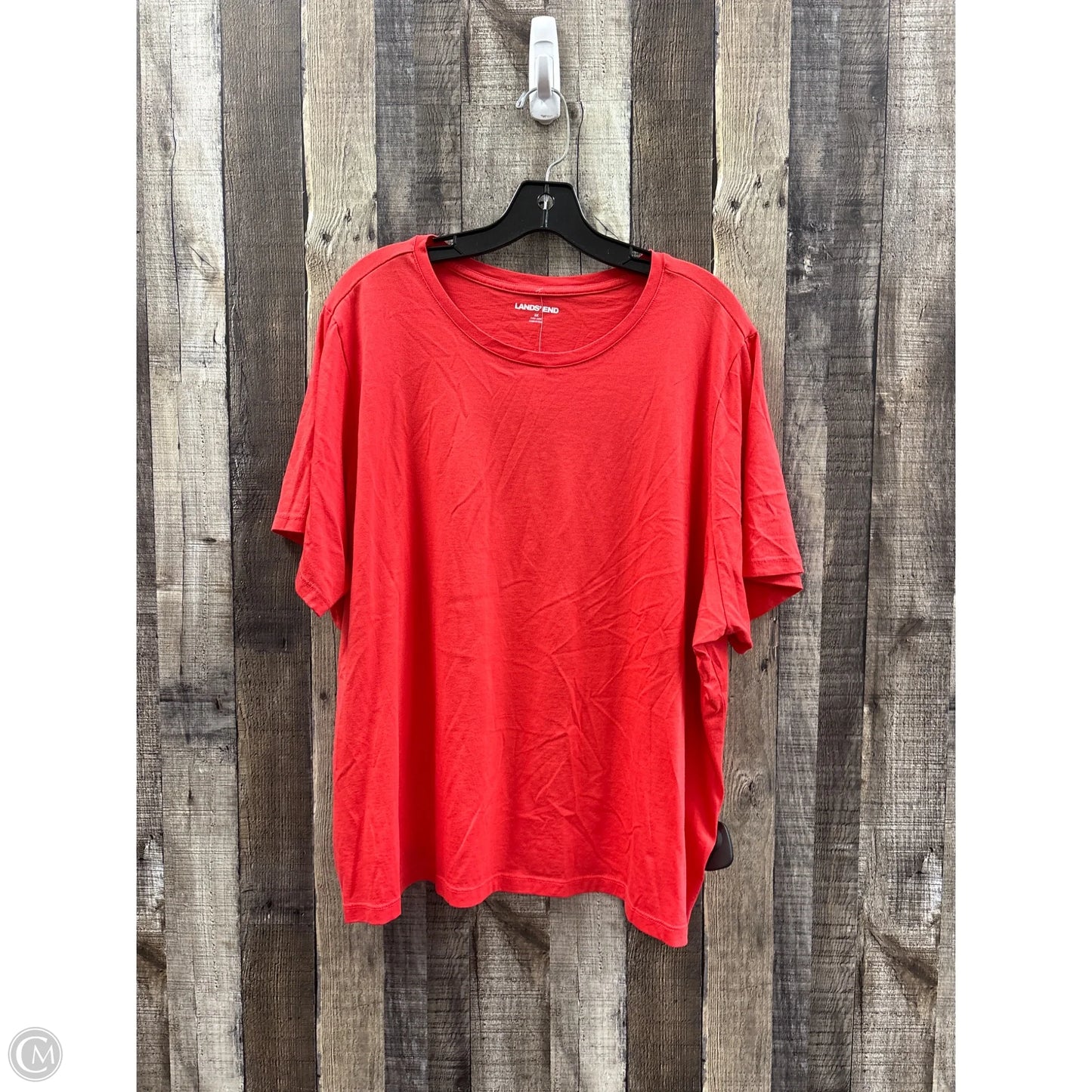 Top Short Sleeve Basic By Lands End In Red, Size: 3x