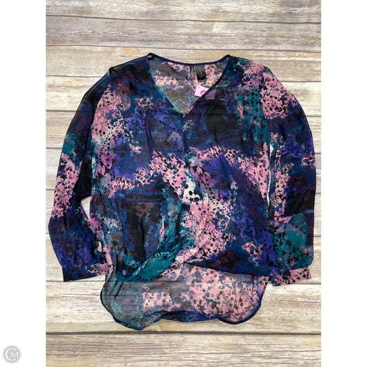 Top Long Sleeve By Bisou Bisou In Multi-colored, Size: M
