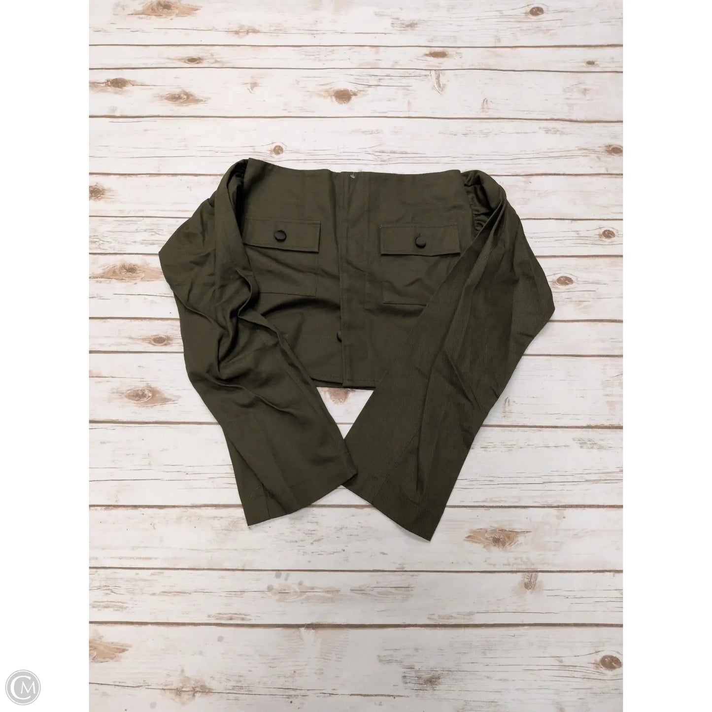 Top Long Sleeve By Cmc In Green, Size: S