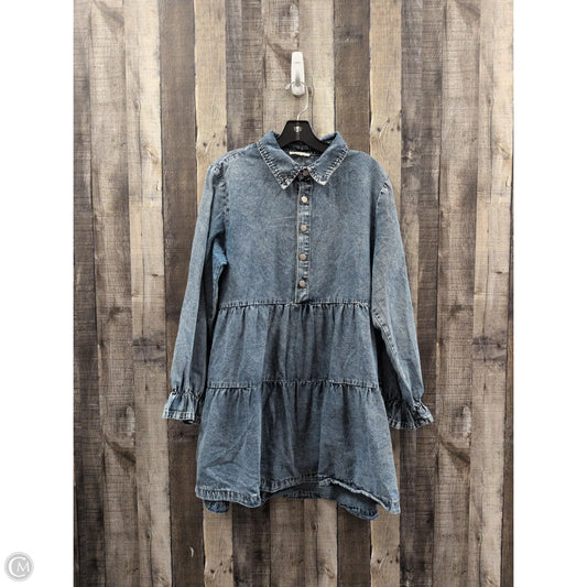 Dress Casual Short By Baevely In Blue Denim, Size: L