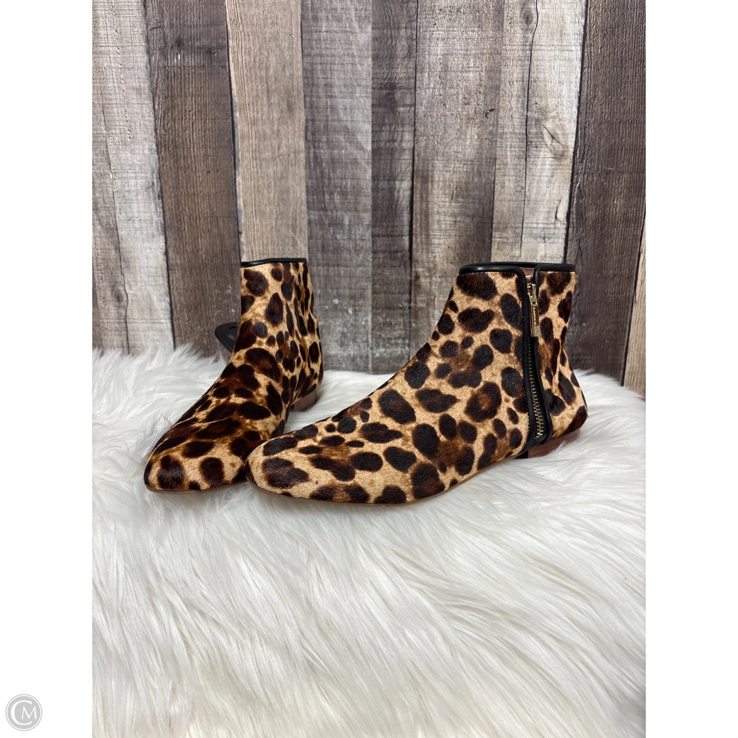 Boots Ankle Flats By Louise Et Cie In Animal Print, Size: 9.5