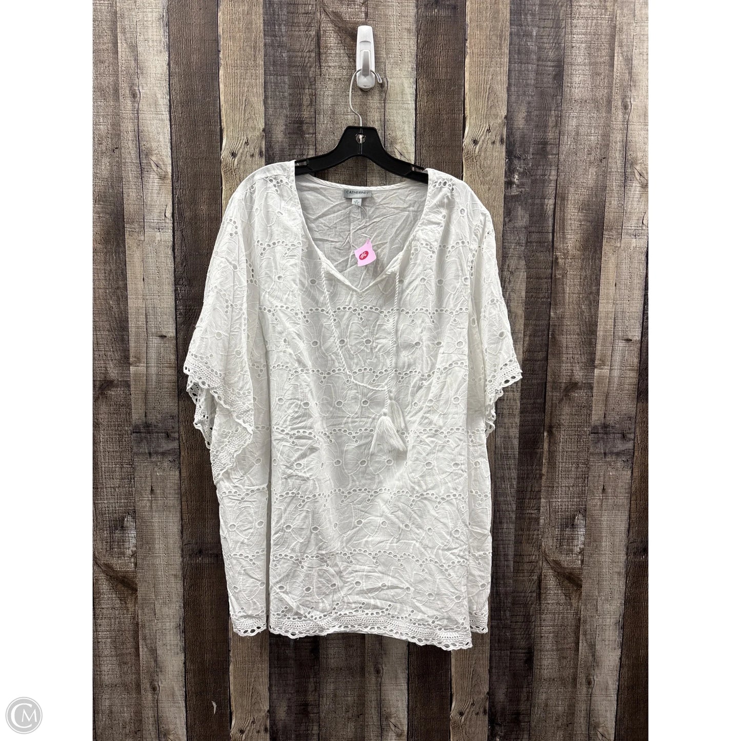 Top Short Sleeve By Catherines In White, Size: 2x