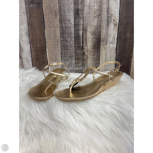 Sandals Designer By Lilly Pulitzer In Gold, Size: 8.5