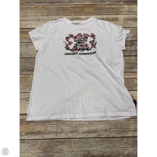 Athletic Top Short Sleeve By Under Armour In White, Size: Xl