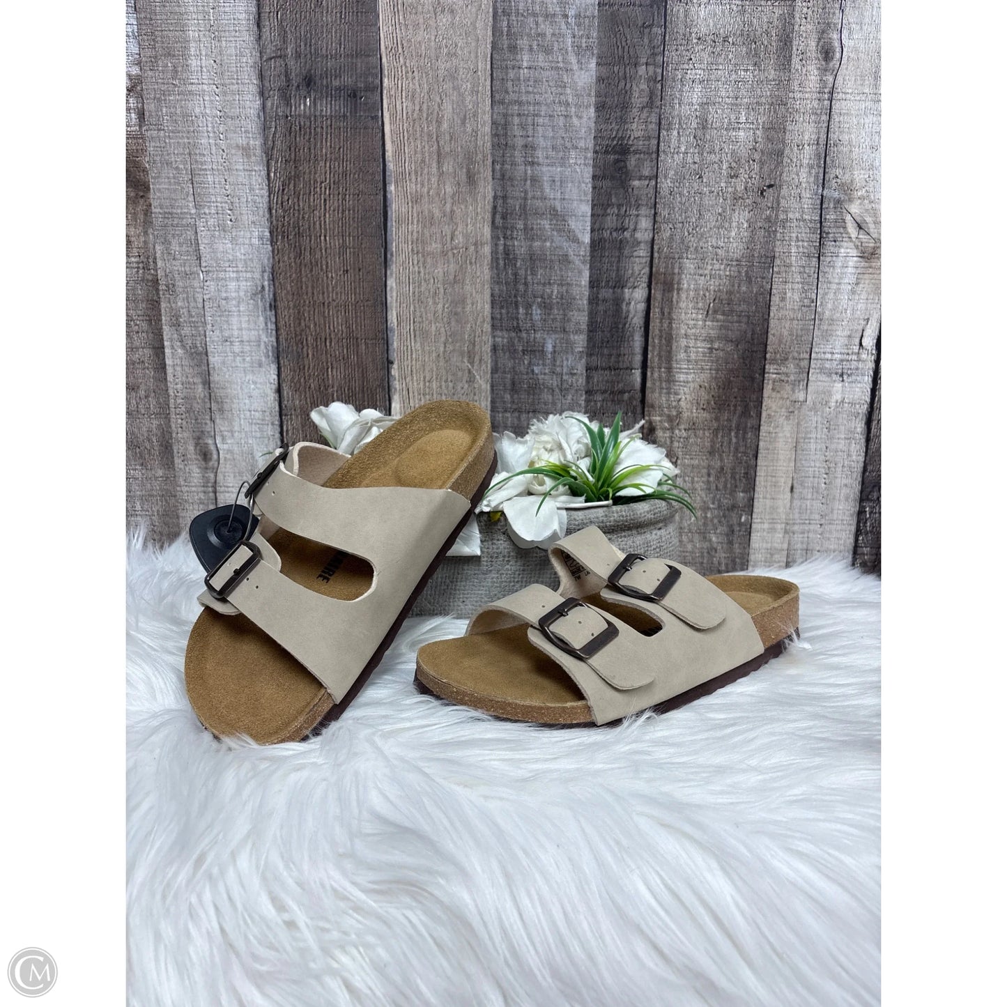 Sandals Flats By Cushionaire In Beige, Size: 7