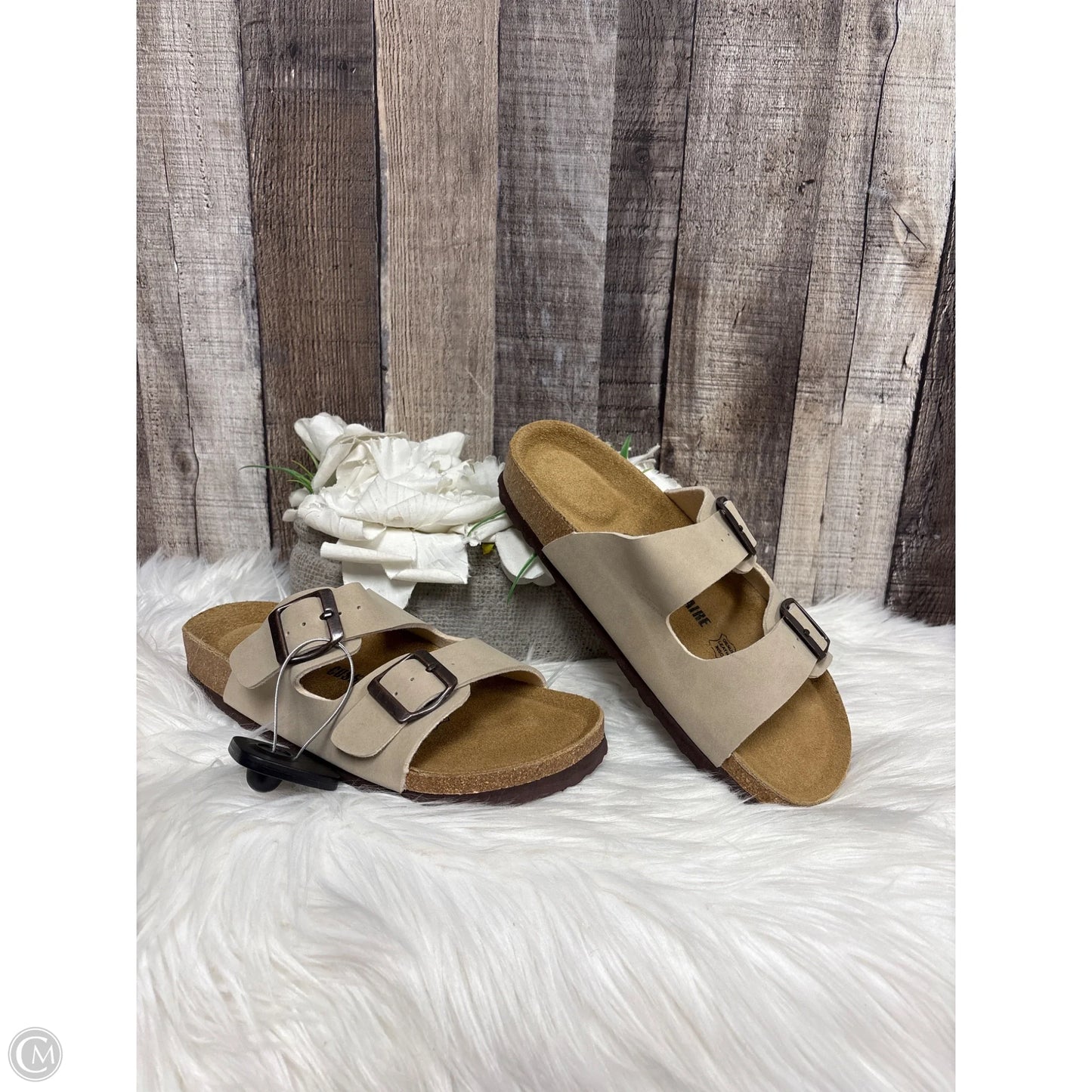 Sandals Flats By Cushionaire In Beige, Size: 7