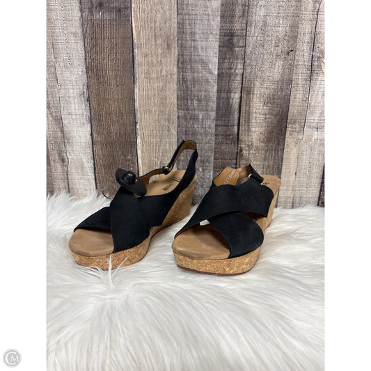 Sandals Heels Platform By Clarks In Black, Size: 10