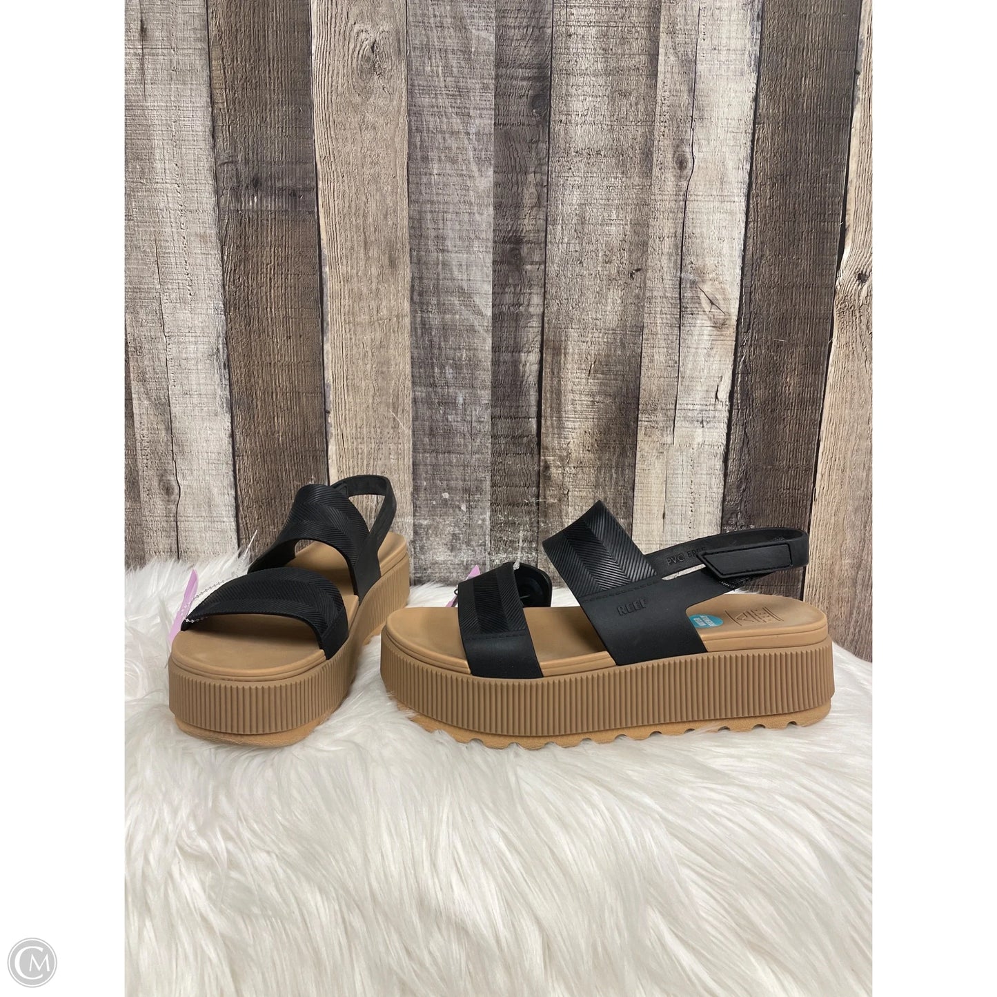 Sandals Heels Platform By Reef In Black, Size: 10