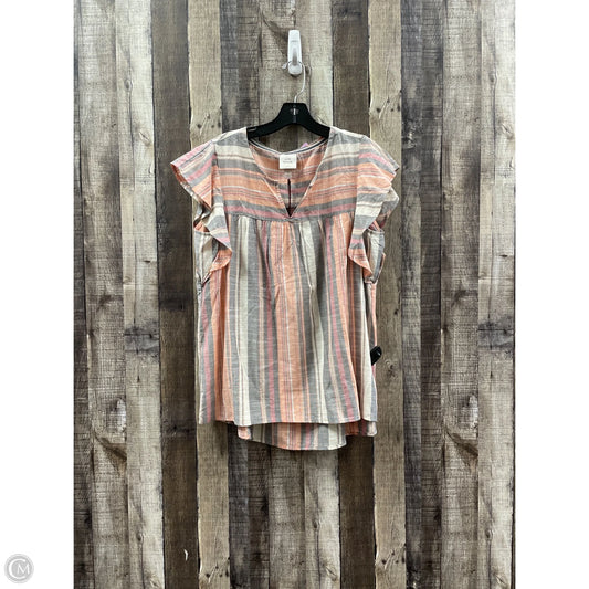 Top Short Sleeve By Knox Rose In Multi-colored, Size: S