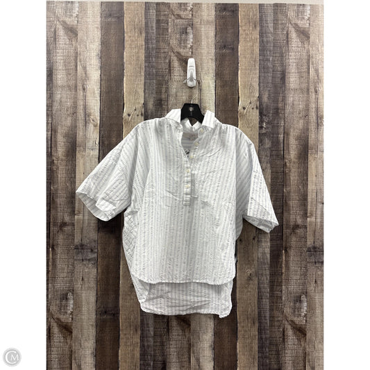 Top Short Sleeve By Loft In Blue & White, Size: S
