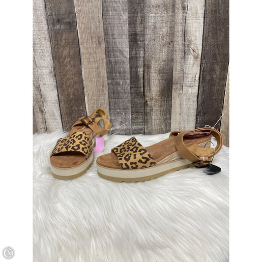 Sandals Heels Wedge By Toms In Animal Print, Size: 10