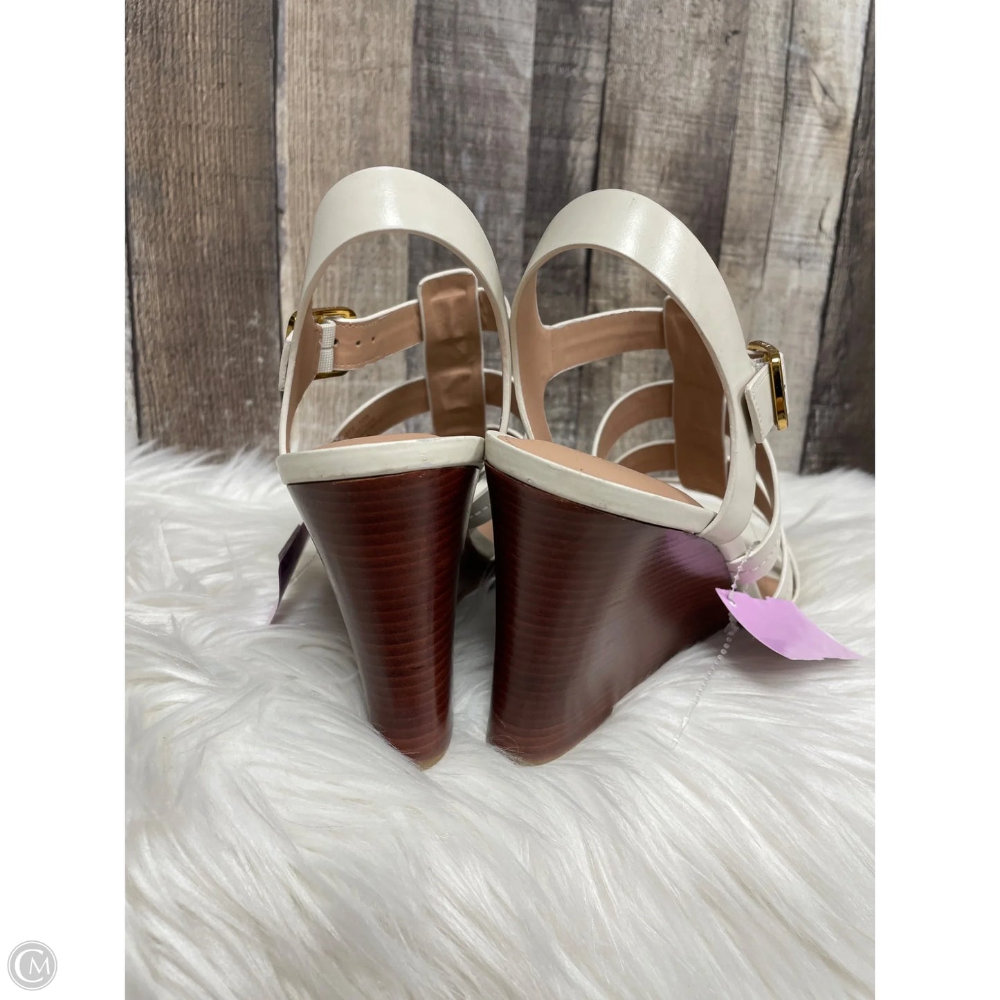 Sandals Heels Wedge By Cole-haan In Ivory, Size: 10