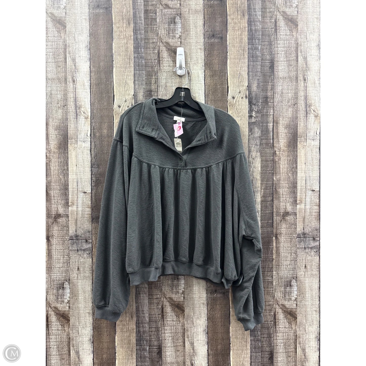 Top Long Sleeve By Aerie In Grey, Size: L
